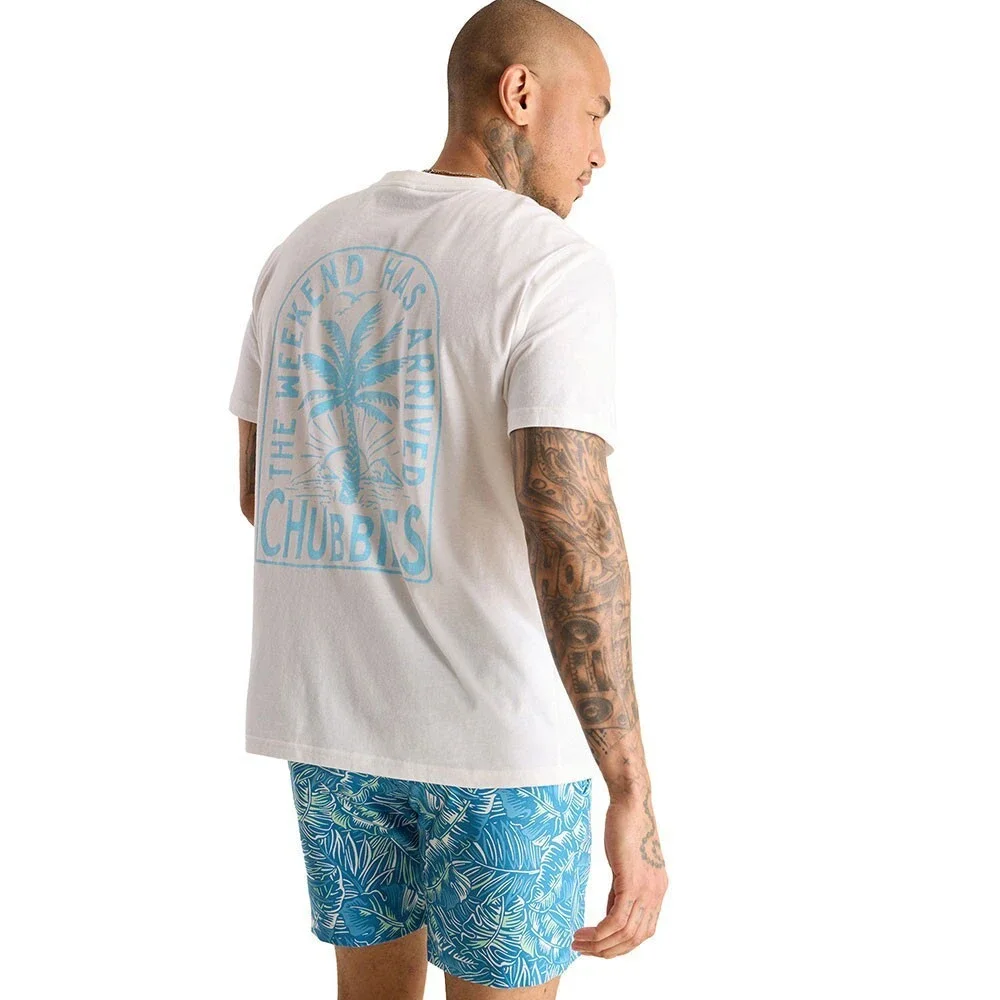 Chubbies The Going in The Duffle T-Shirt Mens L White Tropical Pullover DSGL1390 - Picture 10 of 12
